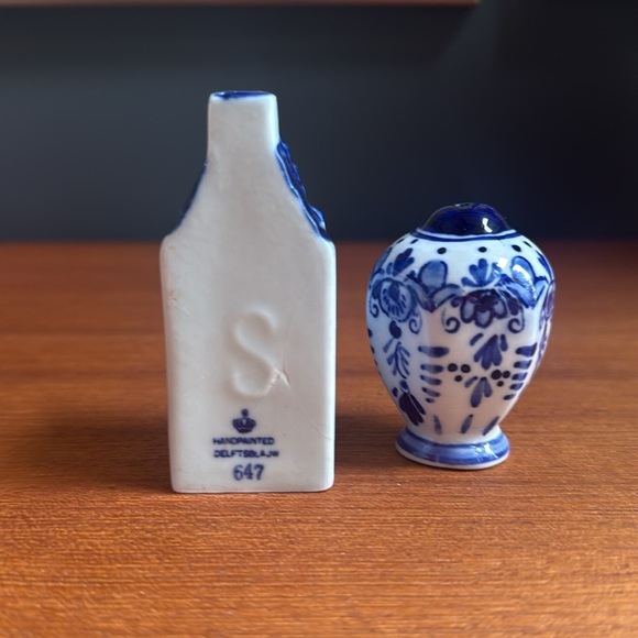 Blue and White Ceramic Art Set delft porcelain Dutch 647 as is - Picture 4 of 6